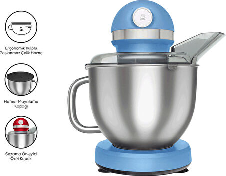 Karaca Mastermaid Chef Pro Çift Kollu Stand Mikser Royal Blue 1750 W